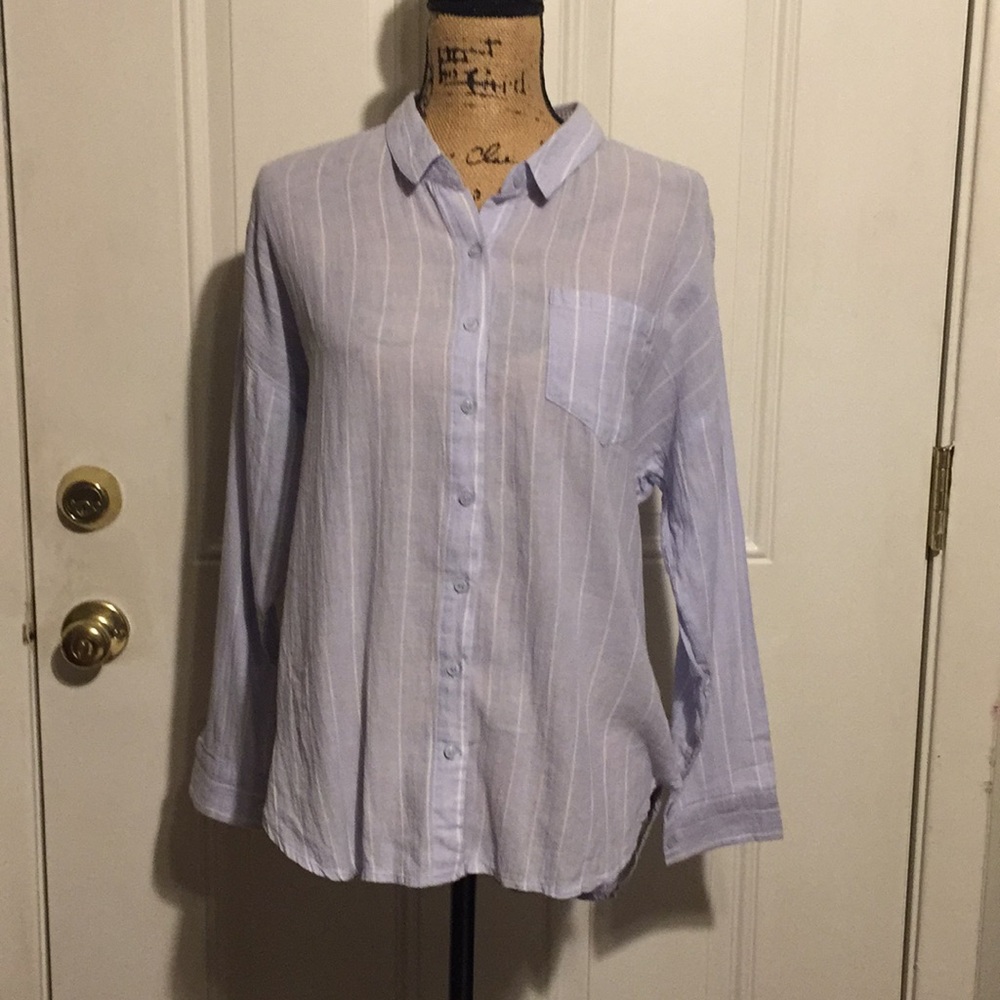 Ellison size small blue and white stripped shirt
